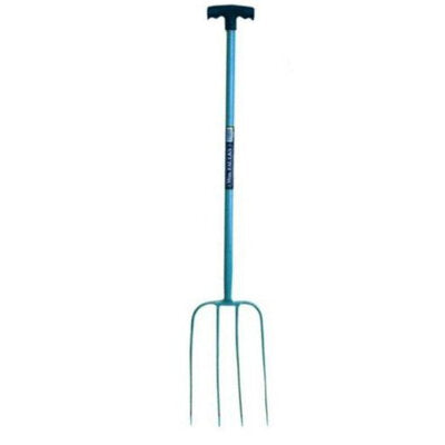 Red Gorilla 4 Prong Manure Fork T Grip Sky Blue